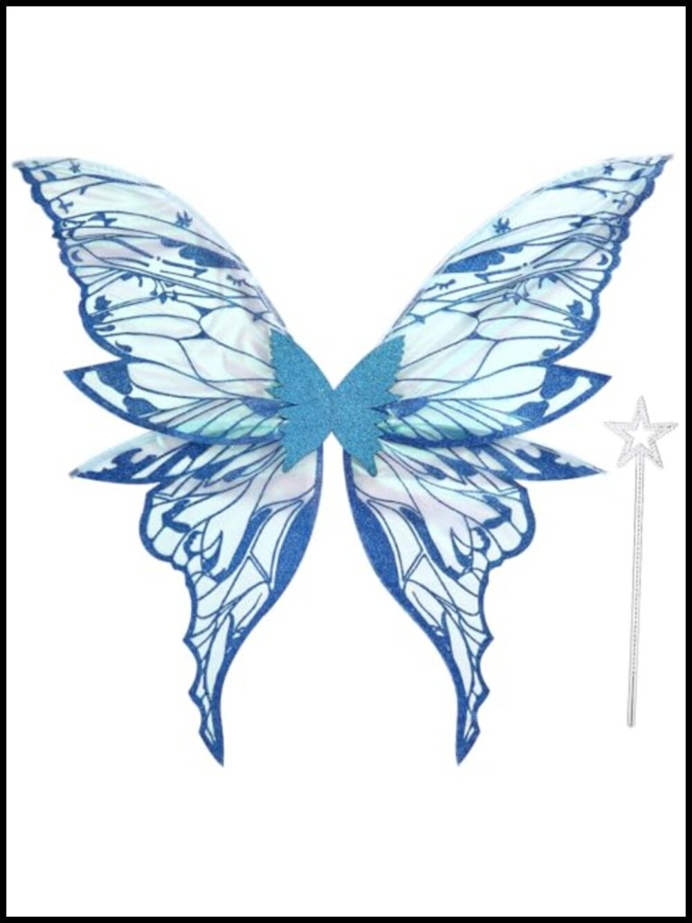Fairy Wings Costume Set Organza Butterfly Wings with Magic Wand Halloween